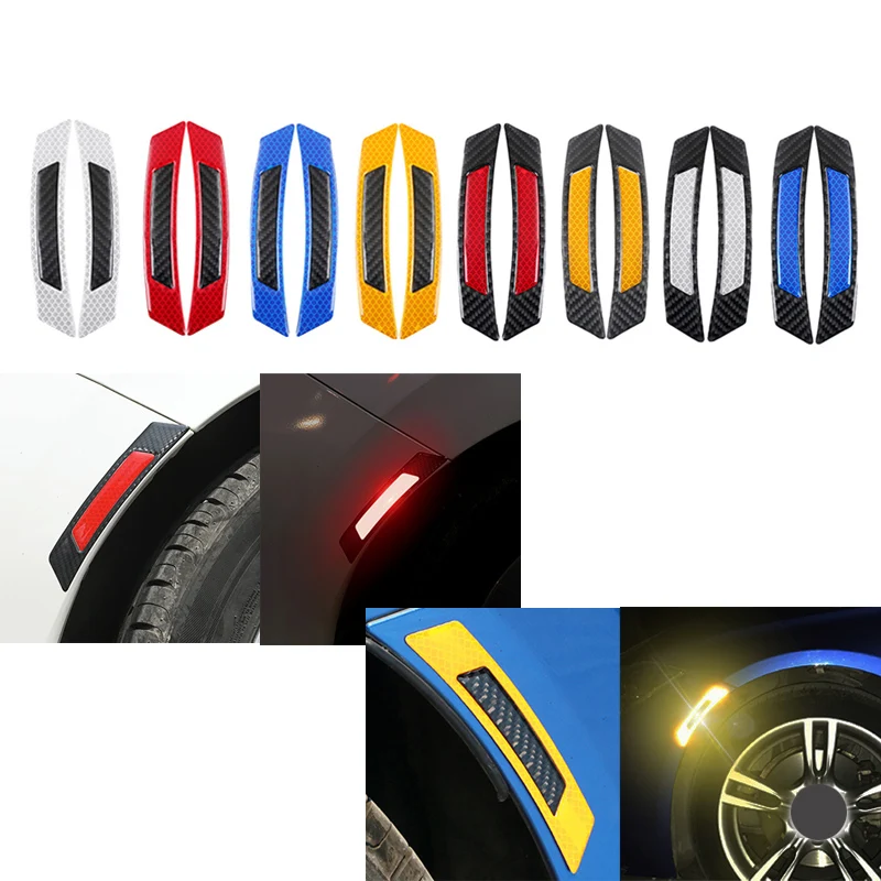 

4pcs Car Wheel Eyebrow Rim Reflective Strip Decal Warning Tape Light Reflector Sticker 16.8*2.8cm Car Styling Dropshipping