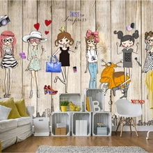 Beibehang большие фото обои ручной работы деревянные стерео Мода девушка дома декоративные обои для стен 3 d papel де parede