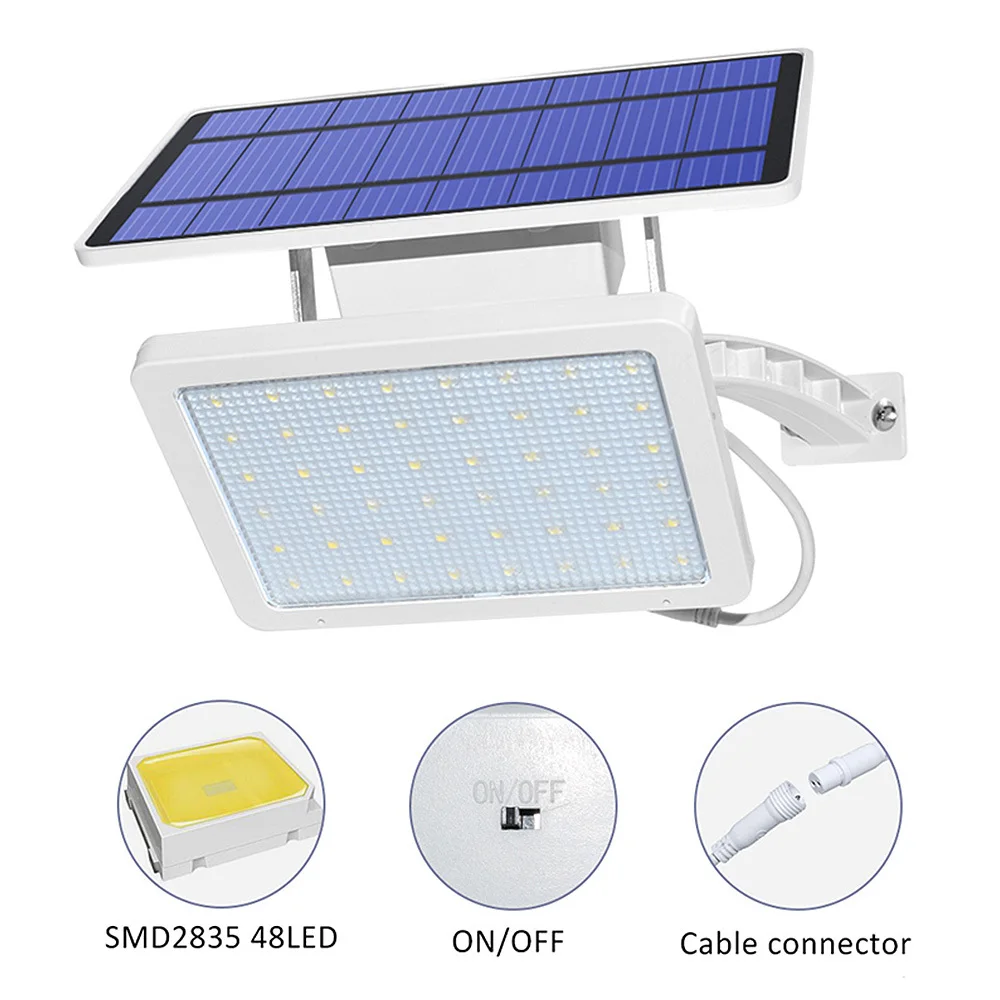 

800LM Solar Lamp 48 LEDs Solar Light For Outdoor Garden Wall Yard LED Security Lighting With Adustable Lighting Angle