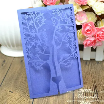 

50pcs Laser cut tree wedding invitation card