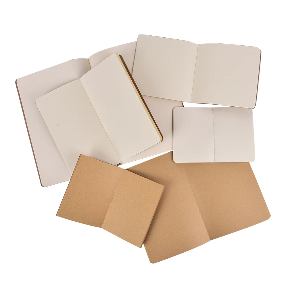 

6 Size Cowhide Paper Notebook Blank Notepad Book Vintage Soft Copybook Daily Memos Kraft Cover Journal Notebooks