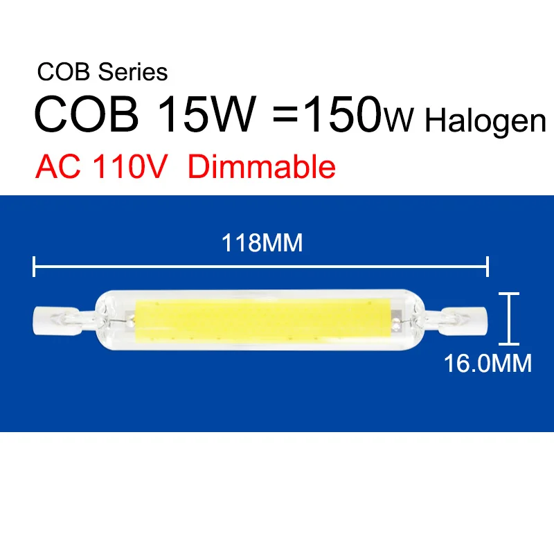 = K) = 1 шт./5 шт. светодиодный R7s COB лампы 220V 110V 78 мм 118 мм 135 мм Диммируемый светодиодный лампы заменить галогенные светильник R7S Точечный светильник лампочка - Испускаемый цвет: COBL 118mm 110V Dim