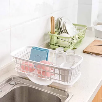 

Kitchen Dish Drying Rack Tableware Drainer Storage Basket Shelf Sink Dish Rack Bowl Chopsticks Holder Drain Sink Organizer