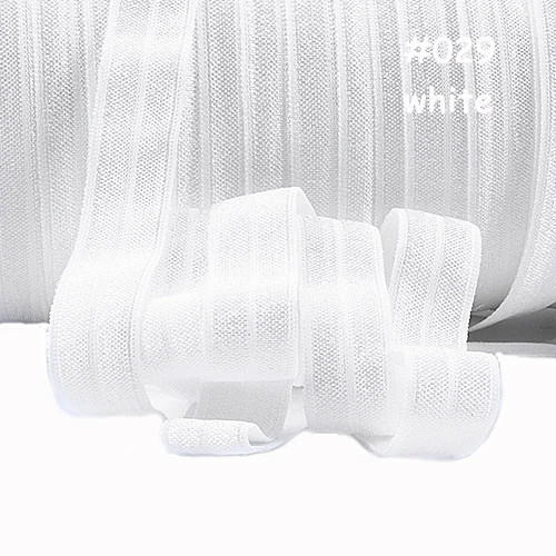 

15mm White Fold over elastic in #029,free shipping solid fold over elastic ribbon 100yards 5/8inch hairband