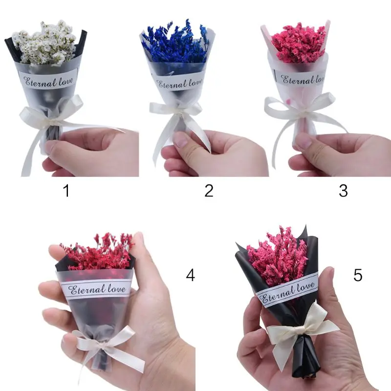 

12cm Mini Gypsophila Dried Wedding Bouquet Crystal Grass Solid Color Photo Props Birthday Gifts Decoration Wedding Ornament