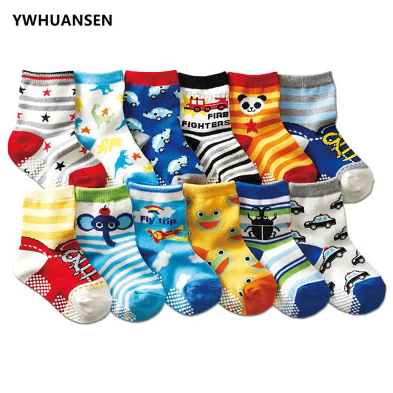 YWHUANSEN/Нескользящие Детские носки для мальчиков и девочек 0-2 лет; Recem Nascido; нескользящие носки для малышей; Calcetines; носки для новорожденных; Meia Infantil Menino