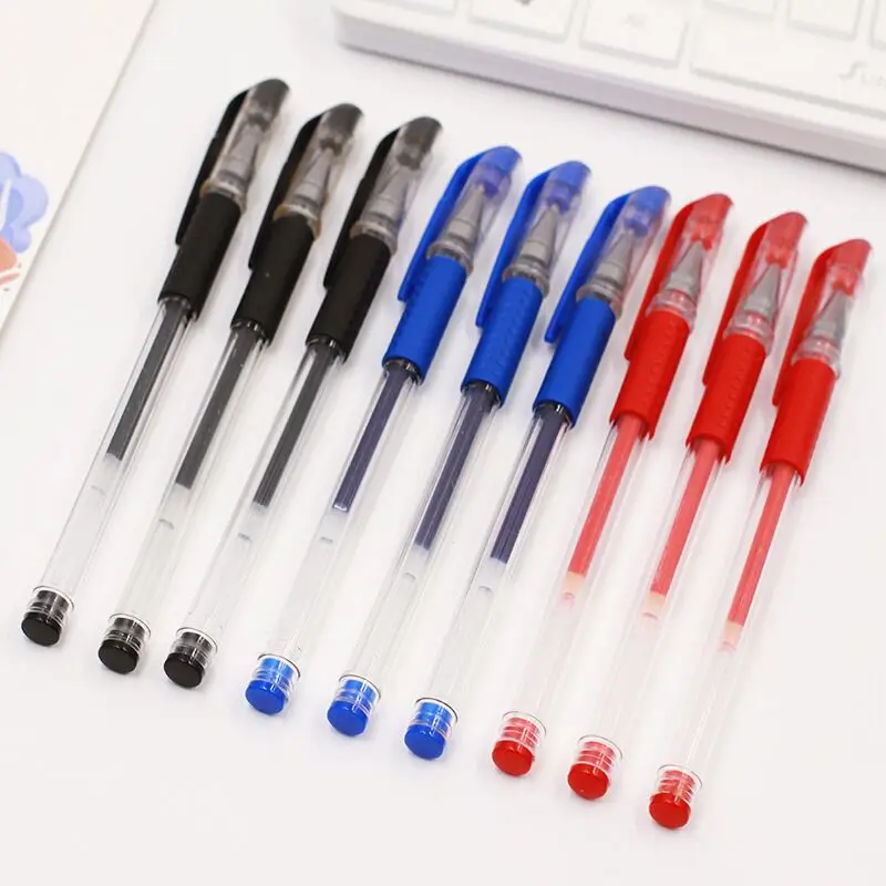 

YDNZC 10Pc/Set European Standard Gel Pen 0.5mm Bullet Pen Meeting Pen for Student&Office Pen Replaceable Refill Examination pen
