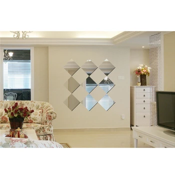 

Funlife(TM) DIY Mirror Wall Sticker,Removable Home Decor Funlife DIY Square Geometry Nursery Kids Room Decor Reflective Acrylic