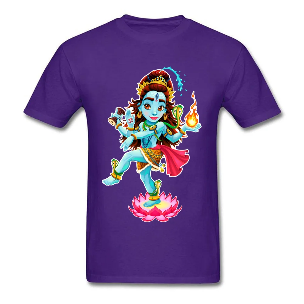 Cute Men T-Shirt Round Collar Short Sleeve 100% Cotton Dance of Shiva Tops Tees Custom Sweatshirts Wholesale Dance of Shiva purple