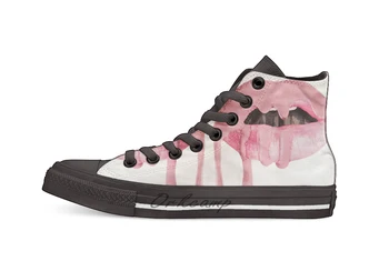 

Kylie Jenner Lip Aesthetic Casual High Top Canvas shoes sneakers For Drop shipping