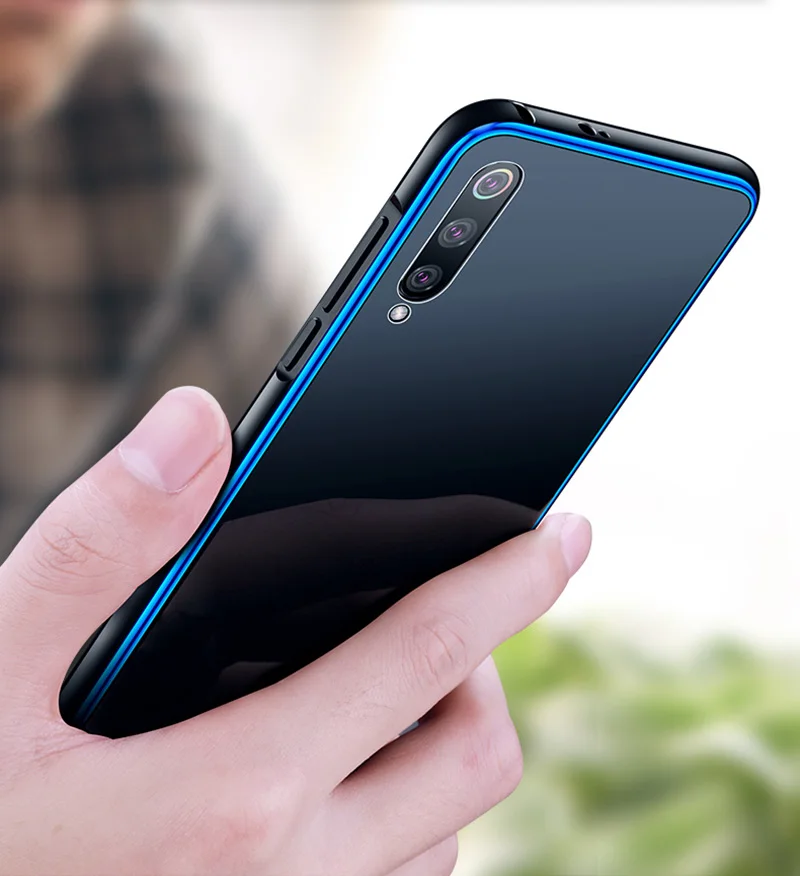 Leanonus закаленное стекло задняя крышка для Xiaomi mi 9 mi 9 SE чехол для Xiaomi mi 8 mi 8 SE Жесткий ПК+ металлический бампер противоударный чехол