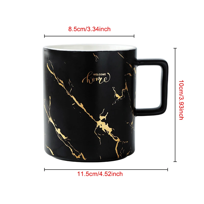 Кофейные кружки с мраморной золотистой текстурой Офисная домашняя керамическая