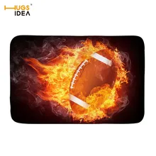HUGSIDEA нескользящий коврик для ванной комнаты Американский футбол огонь 3D узор ковер для гостиной домашний декор для пола Novetly ковры Tapis