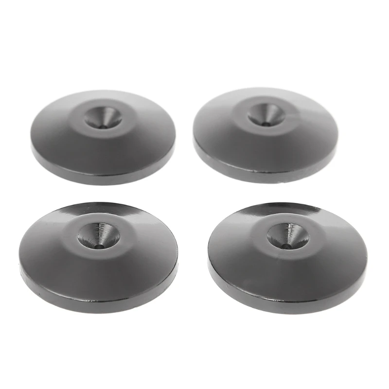 

Crust Pro New 4 Pcs Isolation Spike Stand Feet Pad Speaker Amplifier Nickel Plated Cone Base Metal Black Isolation Spike