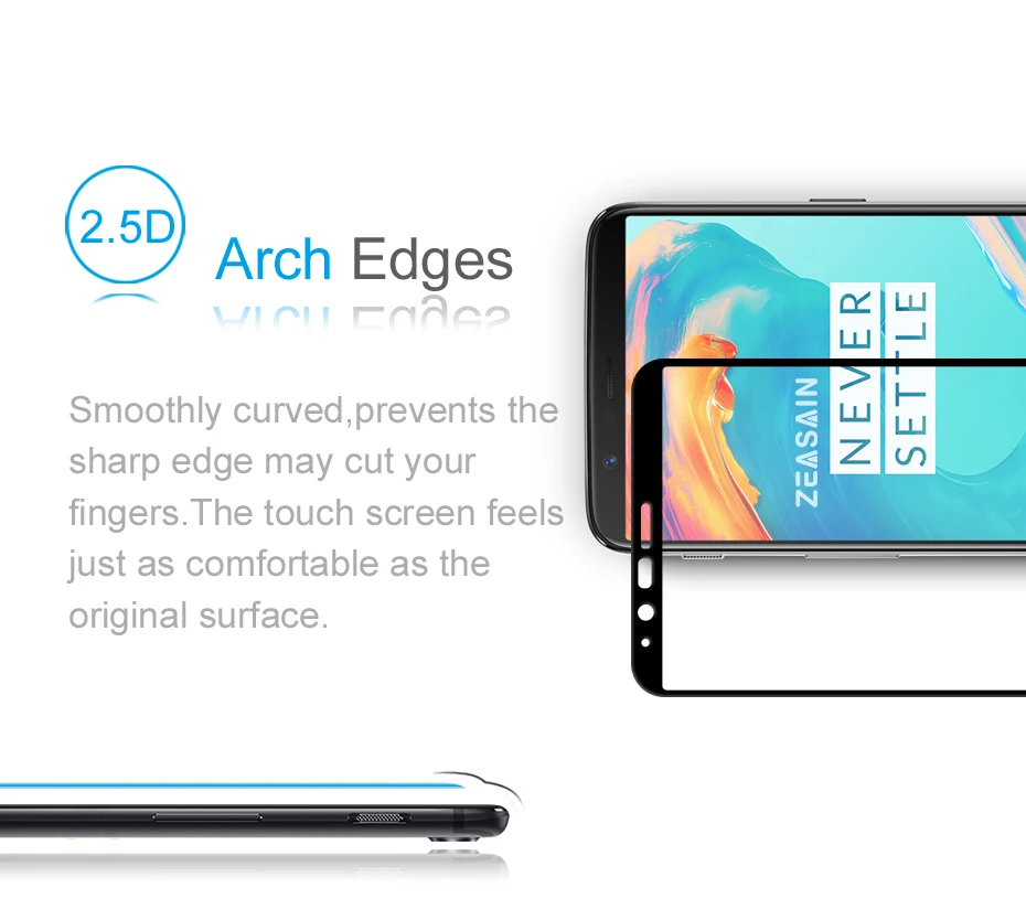2 Pack Original ZEASAIN 2.5D Full Cover Tempered Glass Screen Protector For OnePlus 5T OnePlus5T One Plus 5 T 9H Glass Film (9)