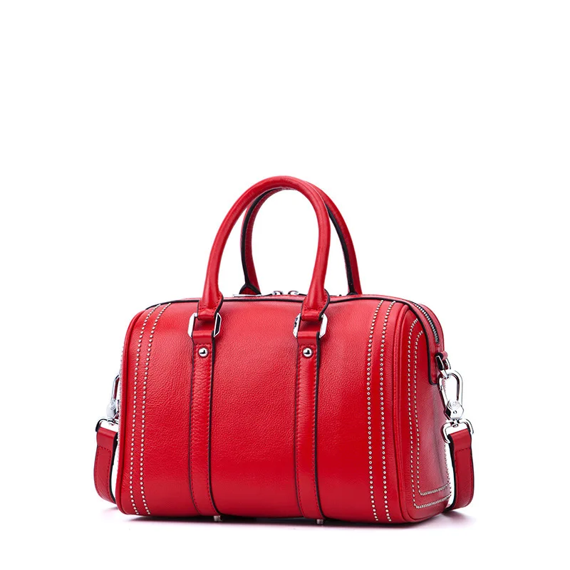 

LANVERA/ Lang Wei Europe 2018 new spring leather handbag satchel portable head layer