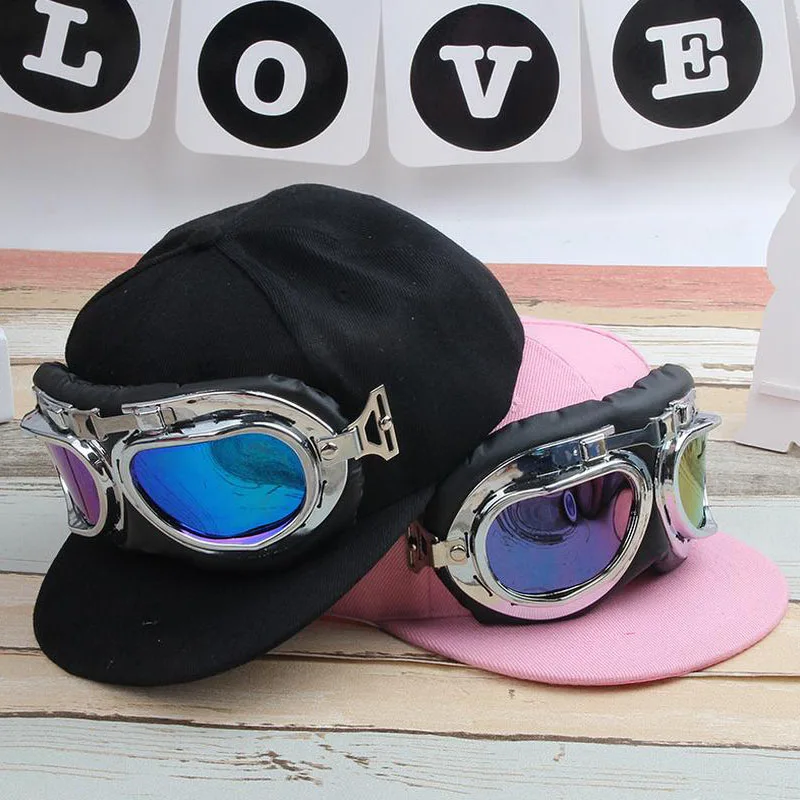 

2017 Fashion Children Hip Hop Baseball Cap Summer kid Sun Hat Cartoon Large glasses pilot Boys Girls snapback Caps 2-8 years old