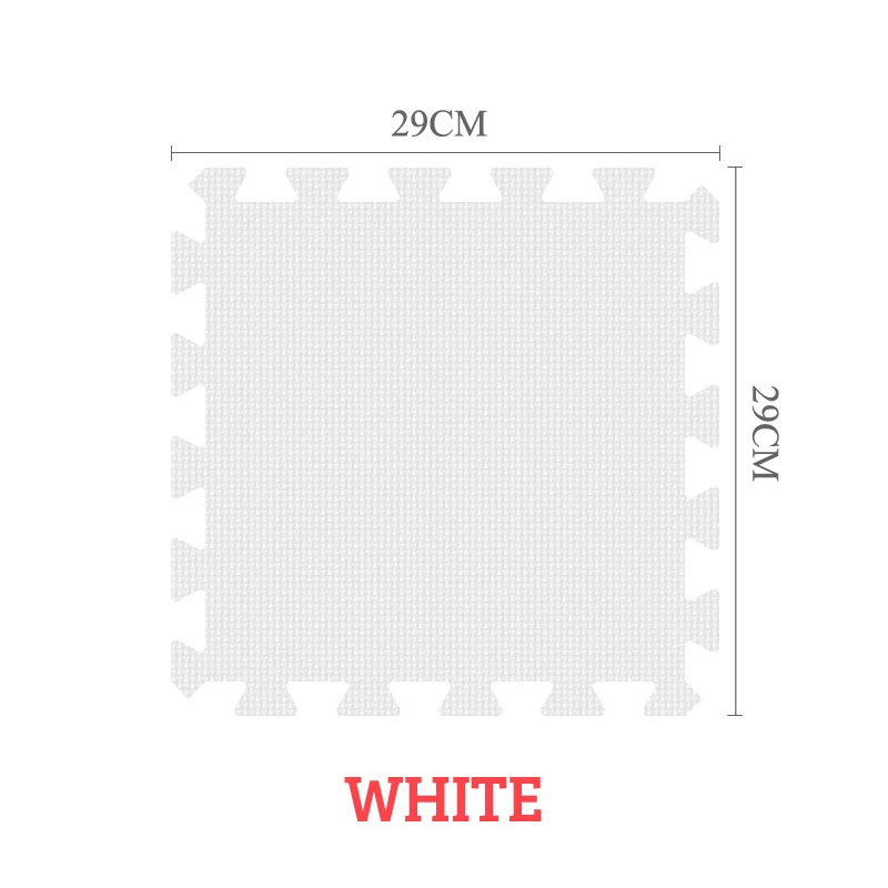 Meiqicool/детский коврик-пазл из пены EVA/18 или 24 шт./партия, блокирующая плитка для упражнений, напольный ковер для детей, каждый 29 см X 29 см - Цвет: WHITE
