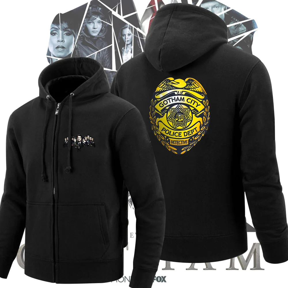Giancomics Америка ТВ Gotham Crewnecks Толстовка свитер костюм верхняя одежда Теплый черный с