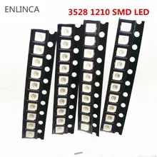 100 pces original super brilhante 3528 1210 smd led vermelho verde azul amarelo branco branco quente diodo led 3.5*2.8*1.9mm