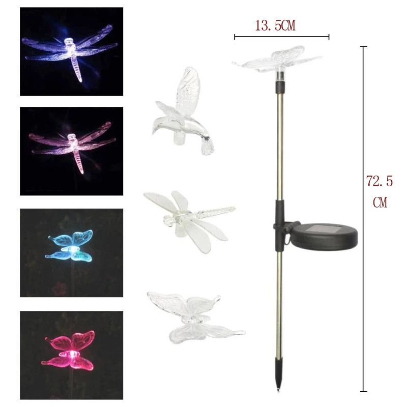 Lâmpada do Gramado do Jardim Solar à Prova Pássaro para Casa Luzes do Pátio Lote Luz d' Água Borboleta Colorida Dragonfly Paisagem Caminho 3 Pçs - Led 9 Do Jardim Luz Solar À Prova D'