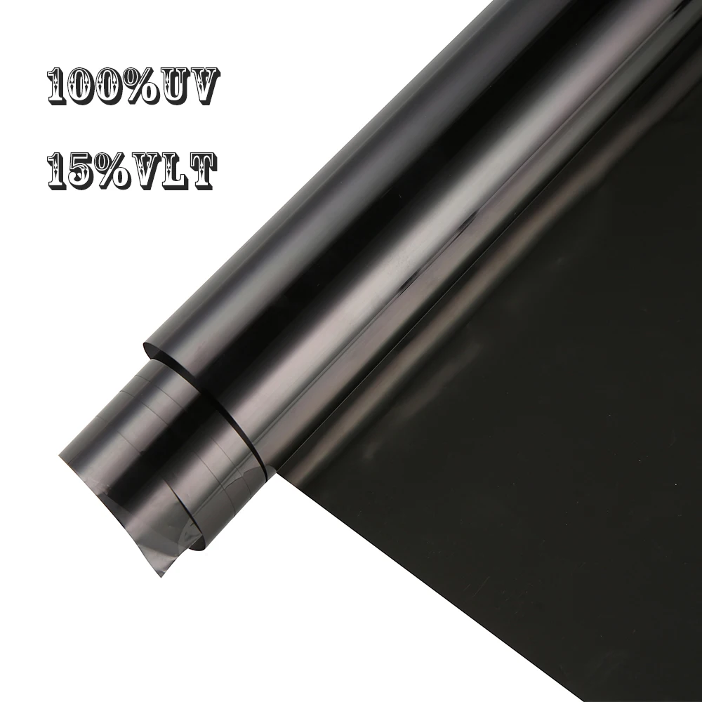 

15%VLT 100%UV Black Nano Ceramic Car Side Window Rear Windshield Solar Film Tint UV Proof Sunshade Vinyl