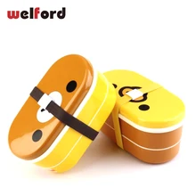 2 слоя мультфильм Rilakkuma контейнер Bento для обеда контейнер для еды в японском стиле пластиковая коробка для хранения обеда