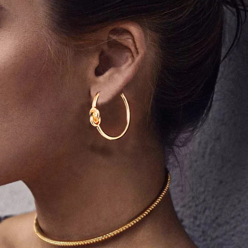

GEREIT Punk Hippie Unique Knotted Small Hoop Earrings For Women Cute Circle Aros Brincos Oorbellen Street Jewelry Boho Kpop Gift