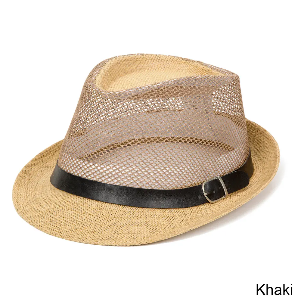 Evrfelan летняя джазовая шляпа для женщин и мужчин Модная Ковбойская Шляпа Унисекс дышащая Солнцезащитная шляпа мужская sombrero hombre - Цвет: khaki
