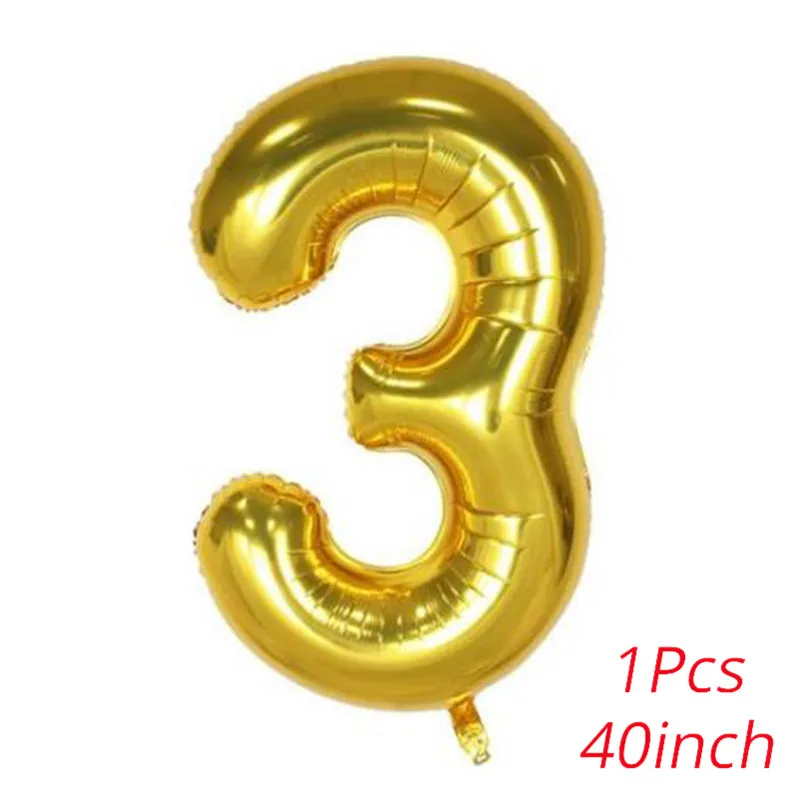 WEIGAO золотые латексные воздушные шары 30 40 50 лет с днем рождения украшения для вечеринок взрослые гигантские 40 дюймовые цифры воздушный шар из фольги - Цвет: 40inch number 3