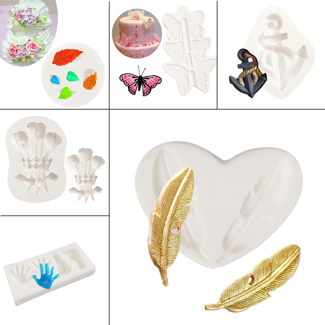 

Kitchen Pastry Tools 1PC Silicone Cake Mold Lollipops Chocolate Soap Mold Cake Stencils Candy Baking Accessories