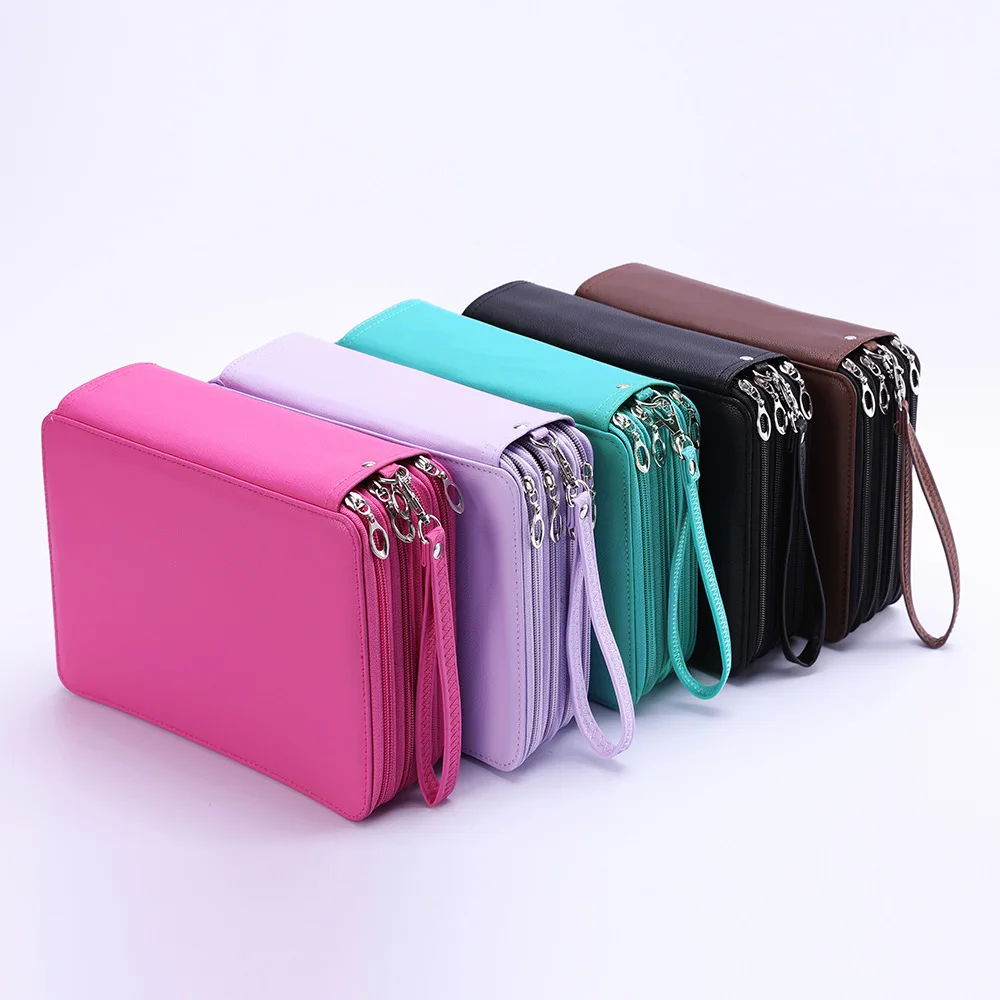 

2019 new Multifunctional large capacity 184 hole pencil case High quality PU drawing sketch portable pencil pouch