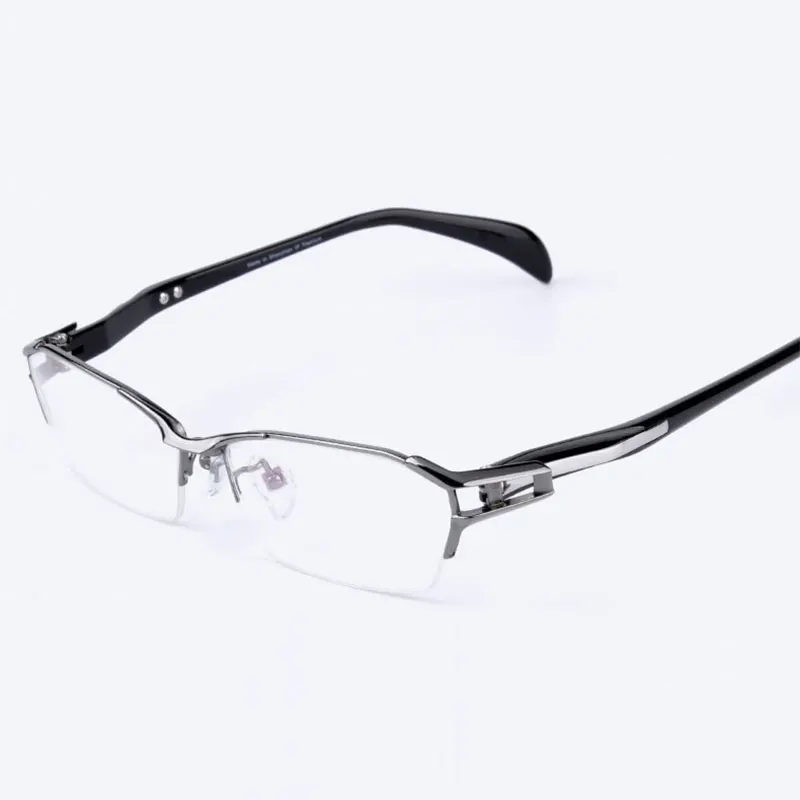 Reven Jate EJ1174 модная мужская оправа для очков, ультра-Утяжеленный светильник, гибкие IP электронные очки с металлическим покрытием - Цвет оправы: Gray Half Rim
