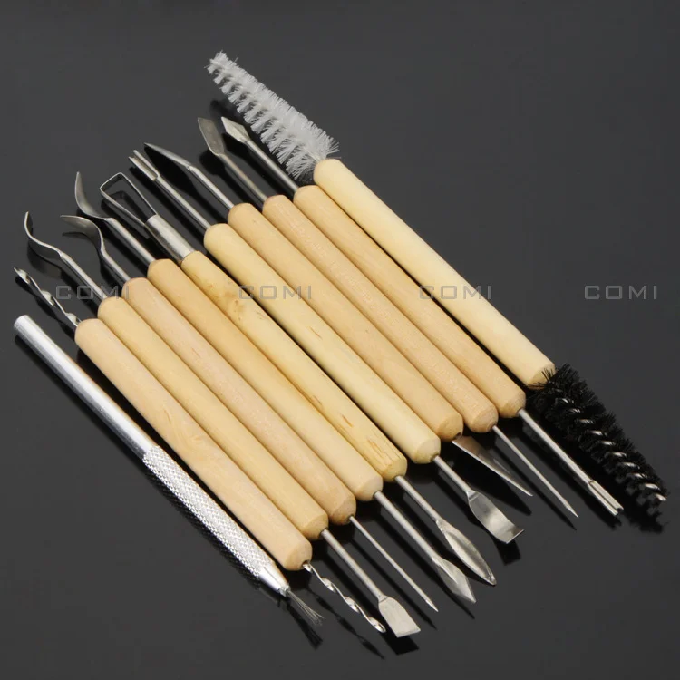 11pcs Burins Tools Wax Pottery Clay Sculpture Carving Modeling Tools DIY Craft Ceramics Tool