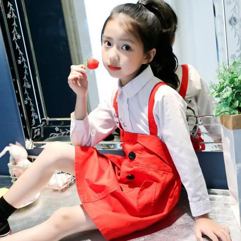 

2020 Baby Girls Back To School Outfits Kids Dresses For Girls Strap Dress Toddler Girls Dress Teenage Girls Clothes 10 12 Years