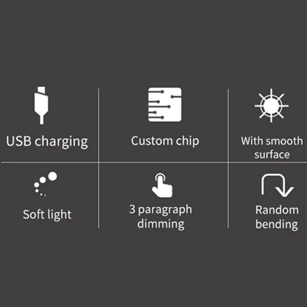 Инновационный Светодиодный Светильник-ночник с зарядкой от USB, светодиодный светильник с регулируемой яркостью, настольный светильник с сенсорным экраном, 5 Вт, 14 светодиодный светильник с третьей передачей, настольная лампа для учебы