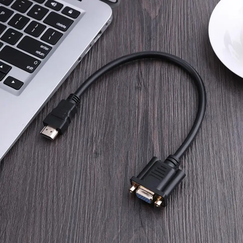 30 см адаптер штыревой HDMI на VGA D SUB 15 полый штифт видео конвертер кабель провод