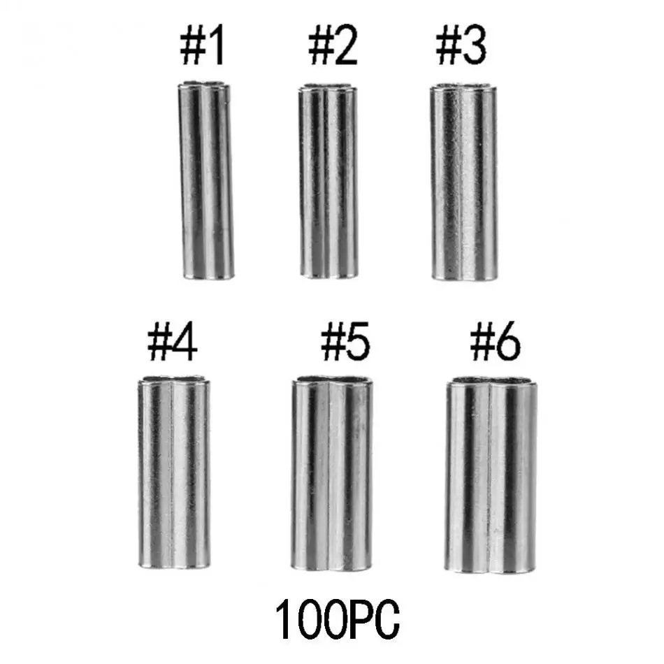 

100pcs/lot Copper Fishing Line Sleeves Fishing Connector Double Barrel Crimp Fishing Tackle Tools Carp Fishing Accessories Pesca