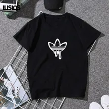 LUSLOS белая черная женская футболка Летняя с коротким рукавом женская Повседневная футболка с круглым вырезом Homme уличная модная футболка с принтом