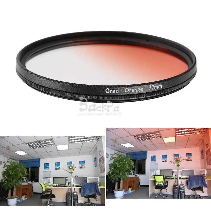 Camera Lens Filter Sunset Gradual Orange Filter for Canon Nikon