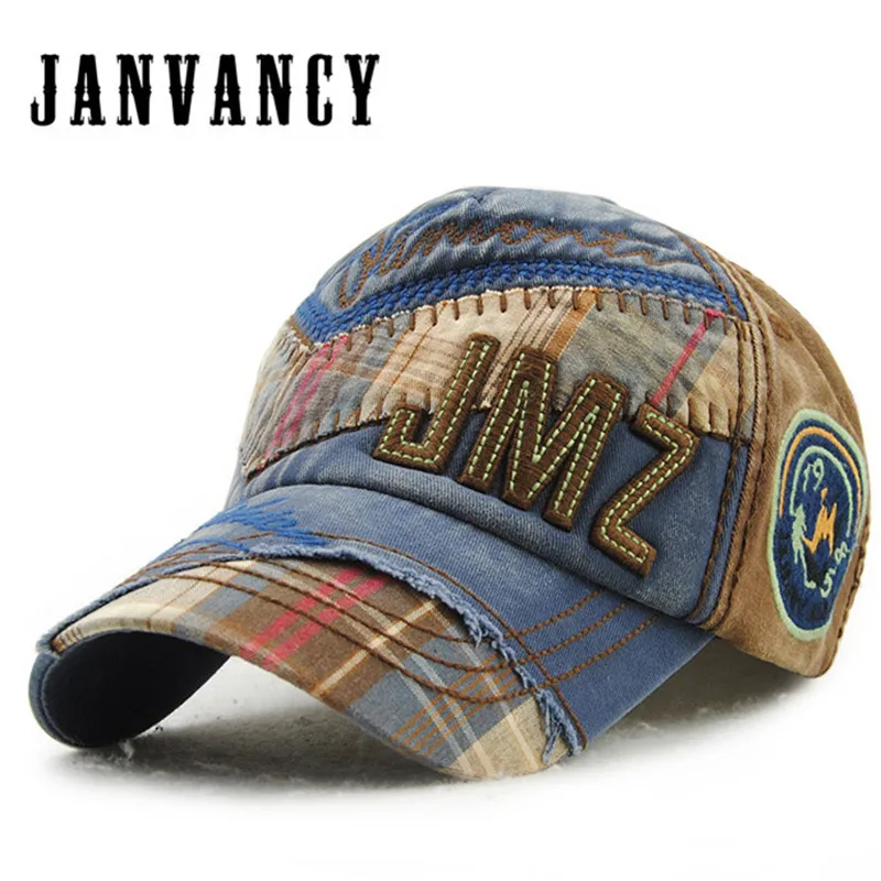 

Janvancy Cap Women Vintage Baseball Caps Bone Snapback Hats Wash Old Woman JMZ Letter Embroidery