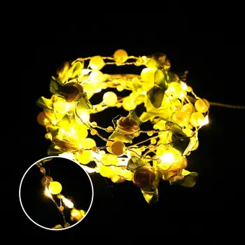 

2M 20LEDS Waterproof String Light Flexible Brass Wire Lamp With Rose Faux Pearl Warn White