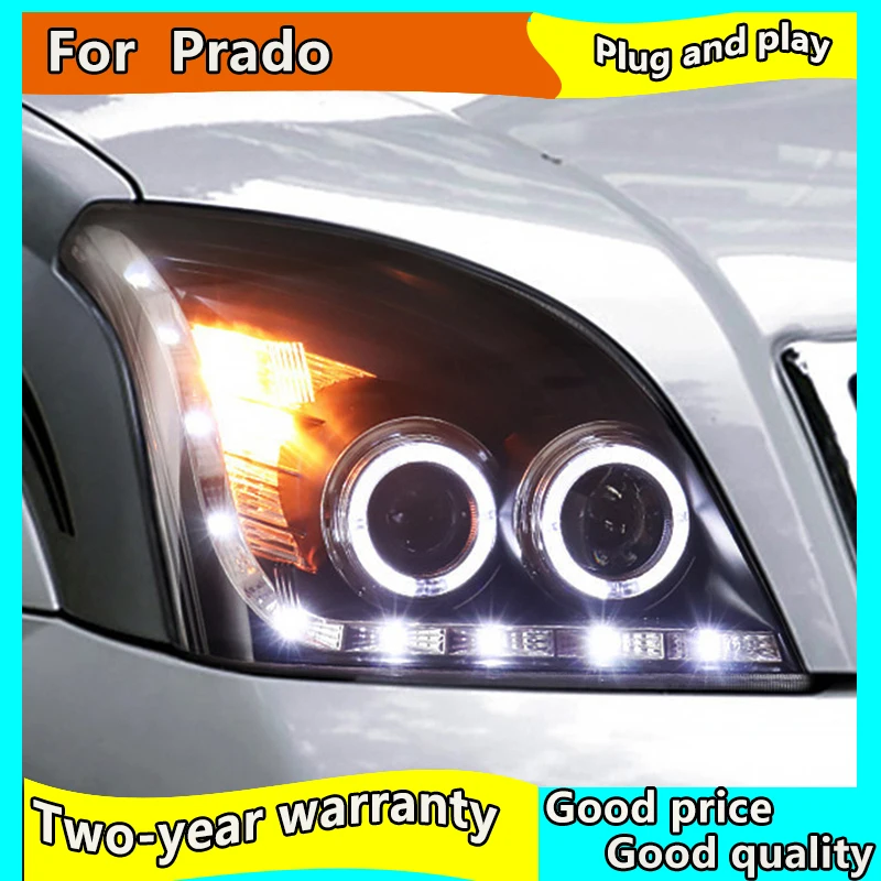 Стайлинг автомобиля для Toyota 2003 2009 Prado светодиодные фары LED DRL Hid ангельские глазки