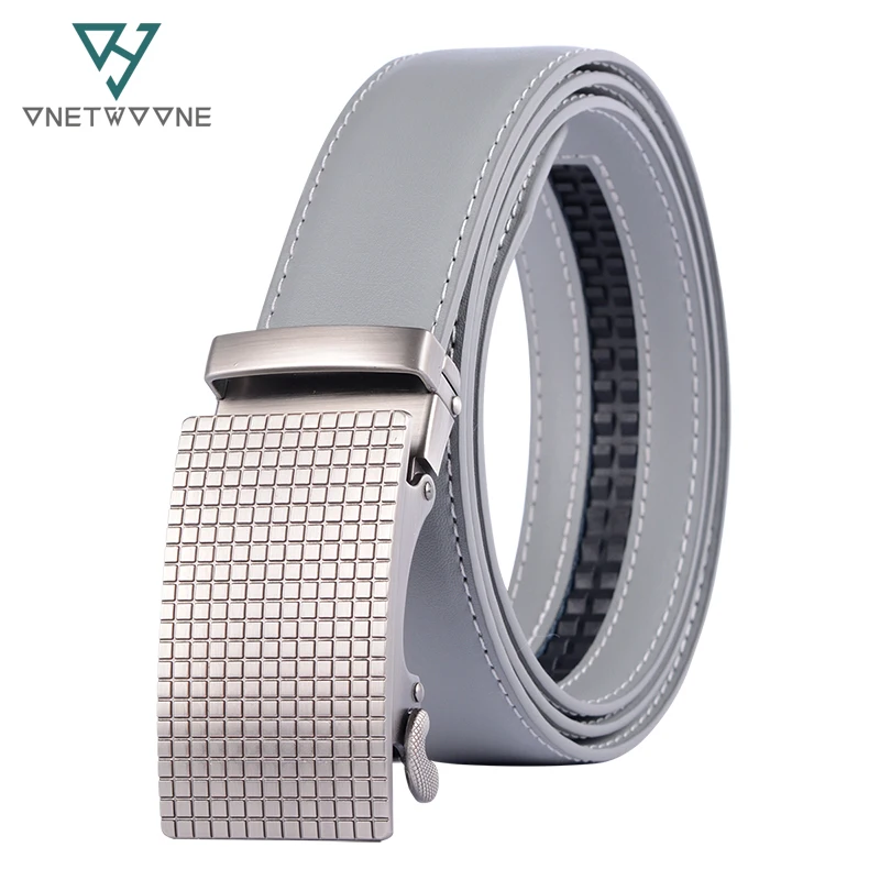 

Famous Brand Belt Men Top Quality Genuine Luxury Leather Belts for Men Strap Male Metal Automatic Buckle 3.5cm Gray Belt