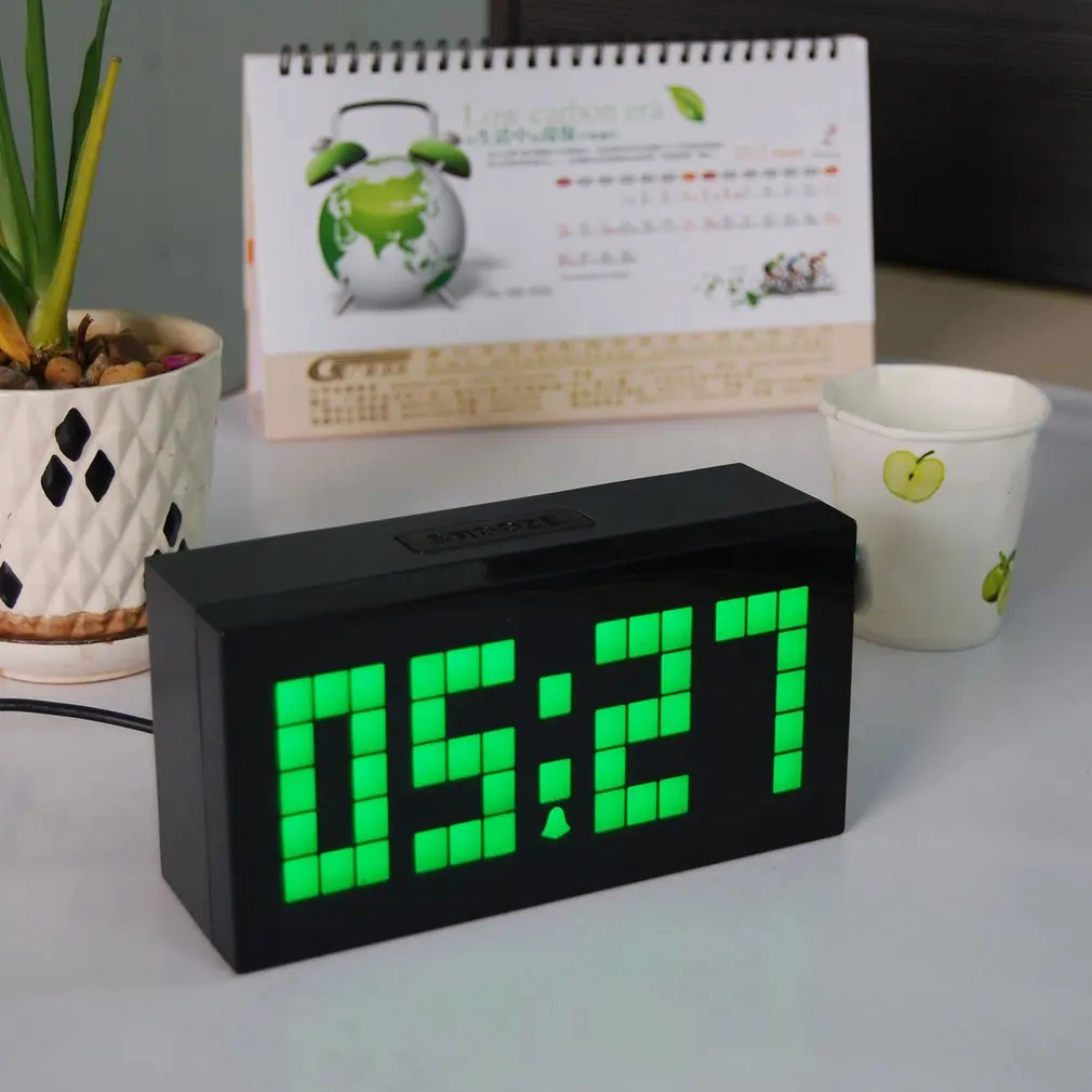 

Digital Mute LED Alarm Clock With Week Snooze Thermometer Electronic Calendar