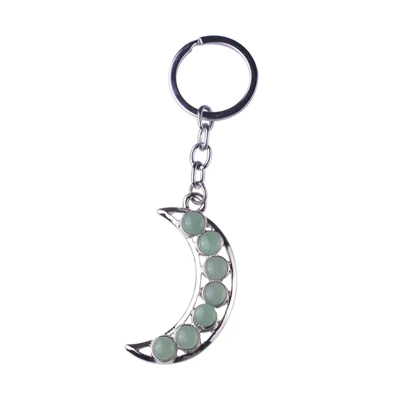 Trends Handmade Natural Quartz stone Keychain Rainbow Amethyst Rose Quartz Crystal Drusy Natural Stone key chains Jewelry