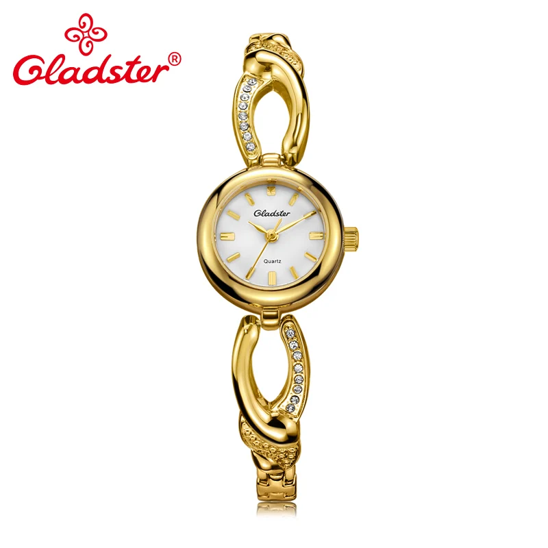 Роскошные японские часы Gladster модные золотистые женские кварцевые наручные