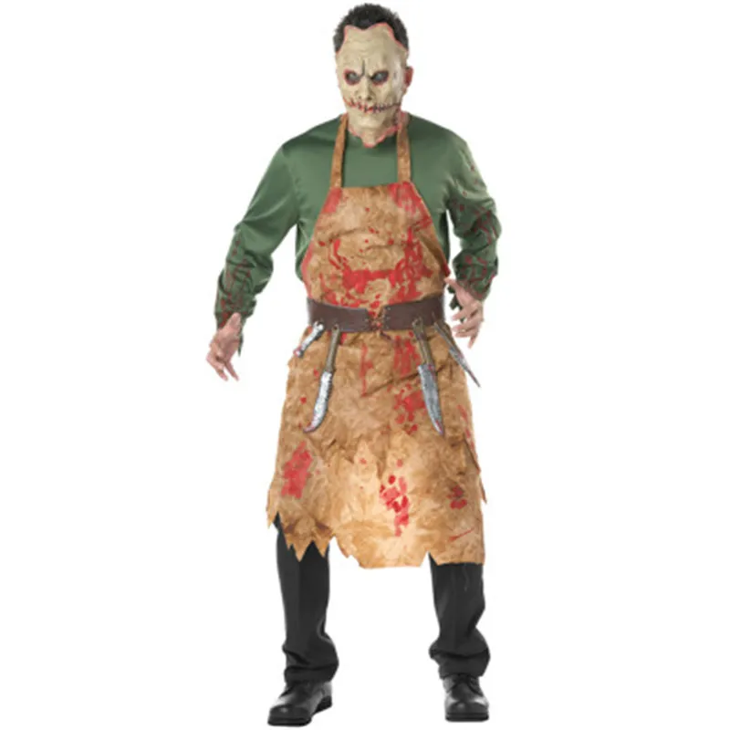 Bloody Chefs Adults Halloween Fancy Dress Mens Ladies Butchers Uniform Costume 