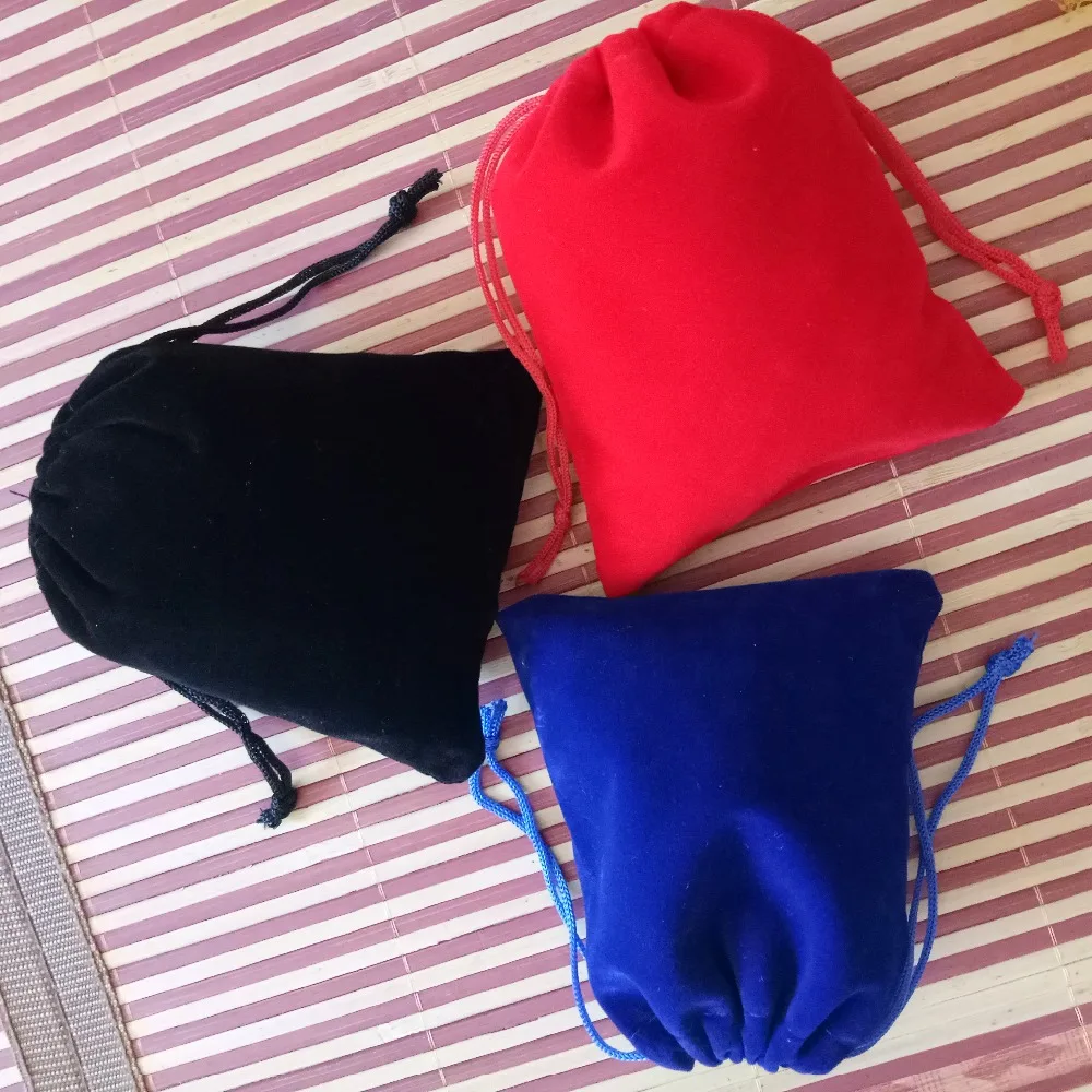 

New Lowest price 20pcs big size Black/Red Velvet Pouch Sachet Jewelry Packaging Display Drawstring Packing Gift Bags & Pouches