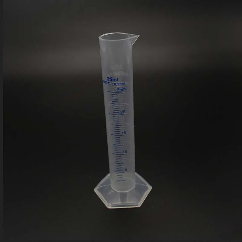 25 мл Новый пластиковый мерный цилиндр Градуированный Цилиндр контейнер трубка для лабораторных принадлежностей лабораторные инструменты